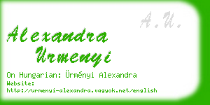 alexandra urmenyi business card